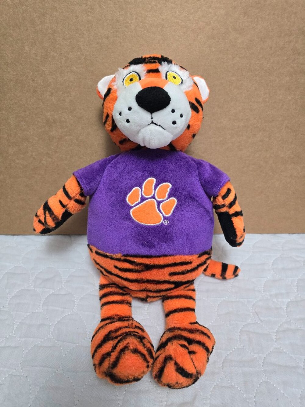 NCAA Clemson Tigers Reverse-A-Plush Football Tiger Zippered Stuffed Animal EUC.
